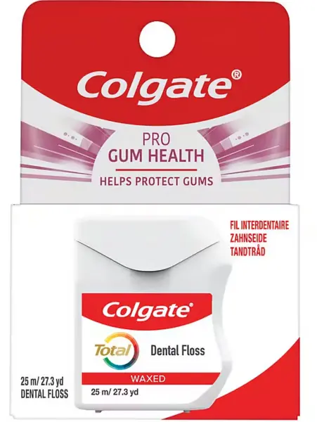 image of Colgate Total Pro Gum Health Waxed Dental Floss 25m