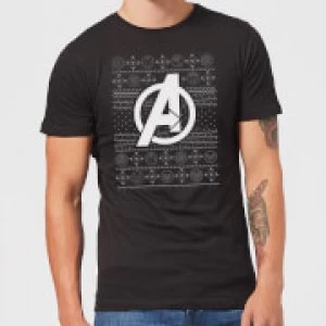 Image of Marvel Avengers Logo Mens Christmas T-Shirt - Black - XL