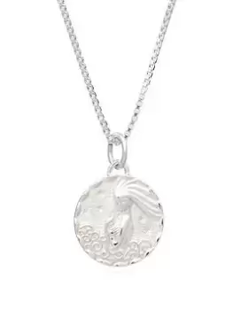 image of Rachel Jackson London Zodiac Art Coin Necklace - Silver, Aries, Women