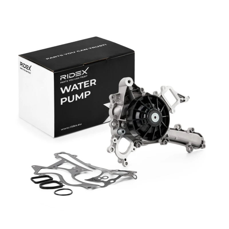 Image of RIDEX 1260W0928 Water pump for V-ribbed belt use, with gasket/seal Water Pump (1260)