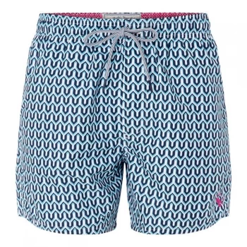 Image of Ted Baker Mid Geo Swim Shorts - Turquoise