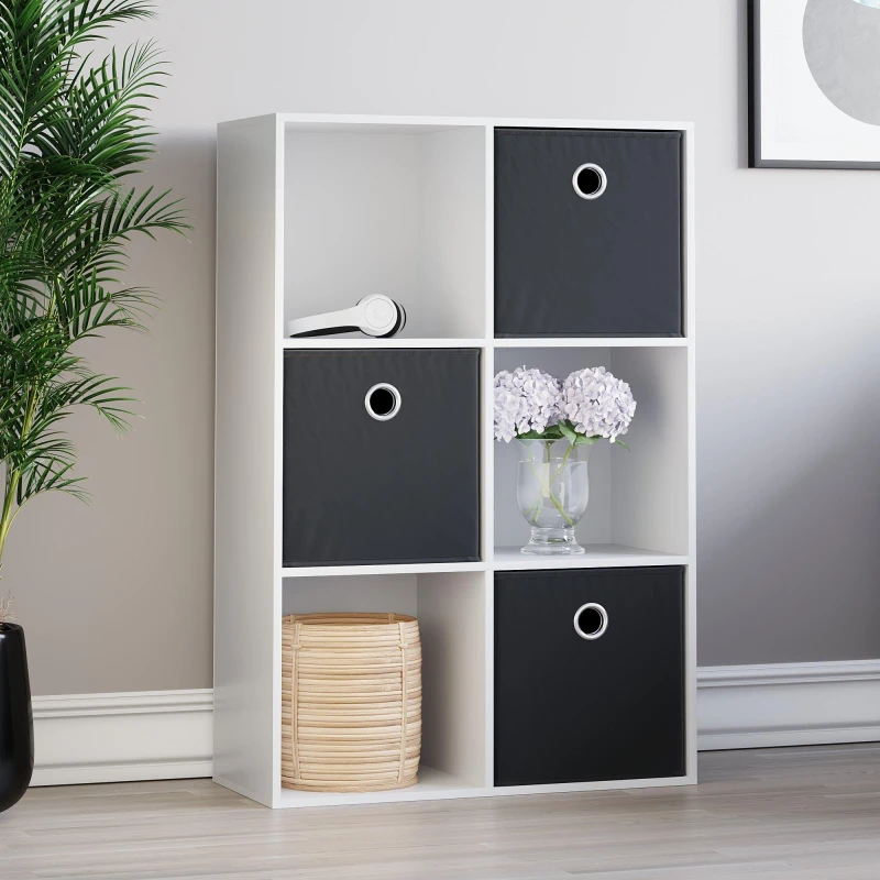 Image of Lassic 2x3 Cube Storage Unit (W) + Set of 3 Storage Cubes Black unisex 2x3
