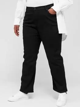 Levis Plus Plus 724 Hi-Rise Straight Leg Jean - Black, Size 14, Inside Leg Short, Women