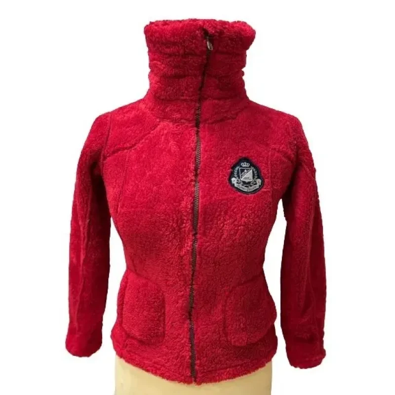 Image of Girl's fleece jacket Peak Mountain coral sherpaGasana Rouge Female 16 ans