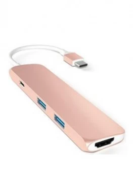 Image of Satechi Satechi Aluminium Type-C Slim Multi-Port Adapter 4K - Rose Gold