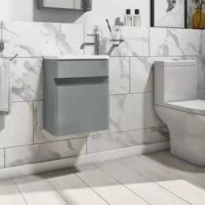 Image of 410mm Light Grey Wall Hung Cloakroom Vanity Unit with Basin - Pendle