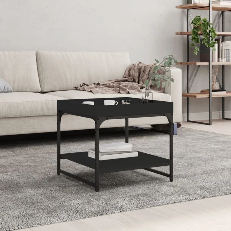 Image of VIDAXL Coffee Table Black 49.5x49.5x45cm Engineered Wood Vidaxl 8720845941079
