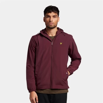 image of Mens Zip Through Hooded Jacket - Burgundy - S