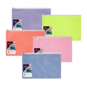 Image of Snopake EPPE Zippa Bag Foolscap Assorted Pack 5
