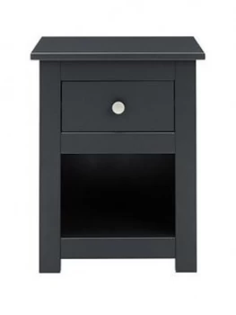 image of Julian Bowen Radley 1 Drawer Bedside Chest - Athracite