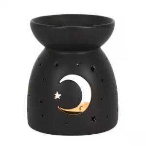 image of Black Mystical Moon Cut Out Oil Burner