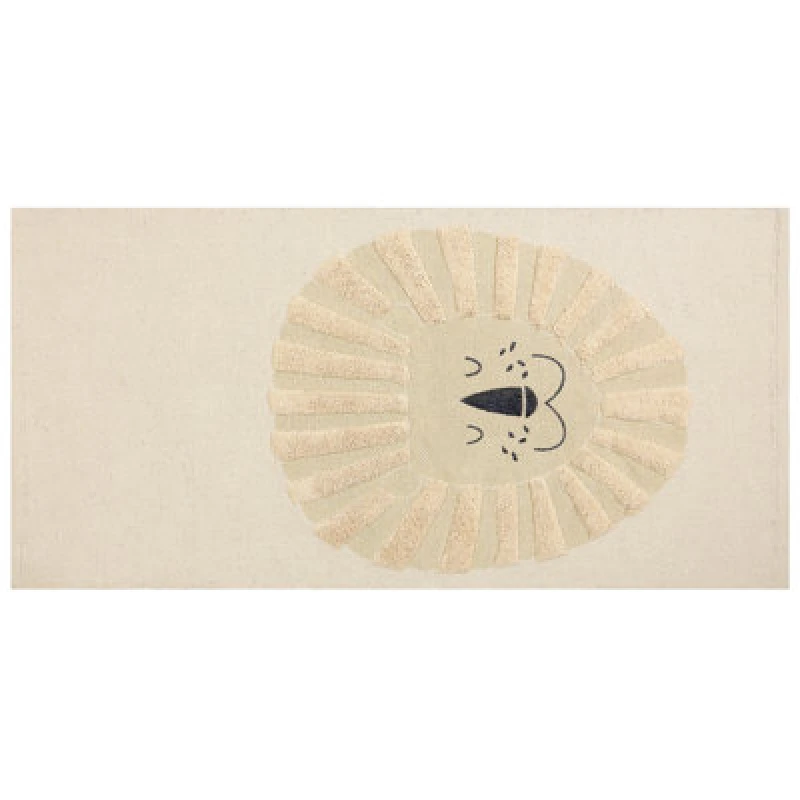 Image of Beliani Kids Rug Balari Beige 80 X 150 Cm Cotton