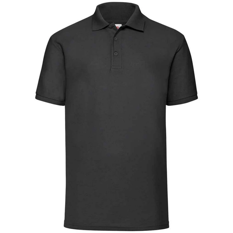 Image of Fruit Of The Loom Fruit of the Loom Men Pique Polo Shirt in Black Size: Small Black S Male 5063470870028