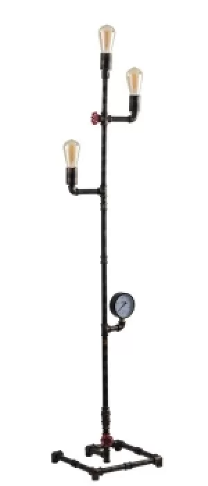 image of Amarcord Pipe Effect Mutli Arm Floor Lamp, Rust, E27