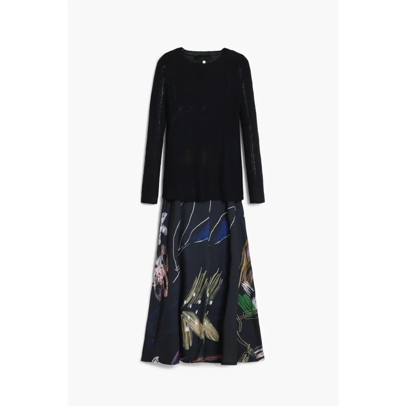 Image of Desigual Womens sweater dress Desigual Kala Noir Female L