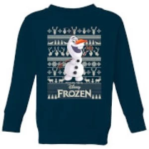 image of Disney Frozen Olaf Kids Christmas Sweatshirt - Navy - 11-12 Years