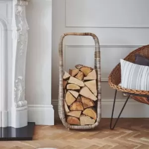 Image of Natural Rattan Tall Log Storage H90cm W35cm