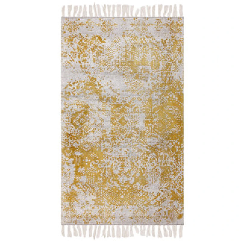 Image of Beliani Rug Boyali Mustard 80 X 150 Cm Viscose
