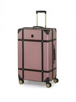 image of Rock Luggage Vintage PY99303 8 Wheel Large Pink Suitcase