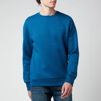 Image of Superdry Mens Orange Label Classic Sweatshirt - Dark Cobalt Marl - M