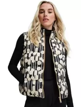 Image of Regatta X Orla Kiely Reversible Body Warmer - Black/Cream , Black/Cream, Size 18, Women