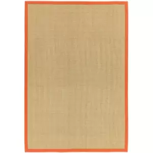 image of Asiatic Carpets Sisal Machine Woven Rug Linen/Orange - 68 x 300cm