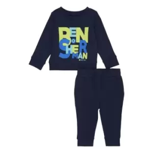 Ben Sherman BS Font Crew Neck Jumper And Jogger Set Infant Boys - Blue