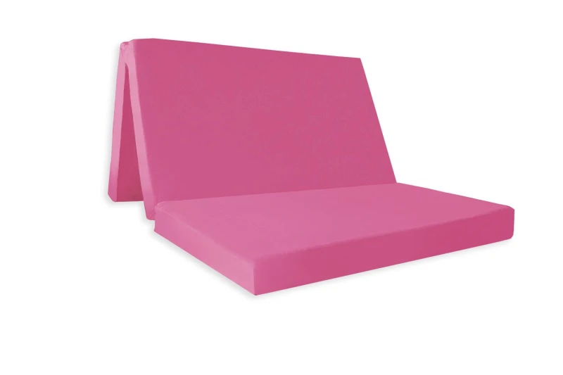 Image of Mattress Guru Badenia Double Folding Z Bed Futon Mattress with Protective Travel Cover Pink