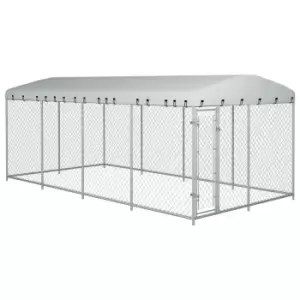 image of Vidaxl Outdoor Dog Kennel With Roof 8X4X2.3 M