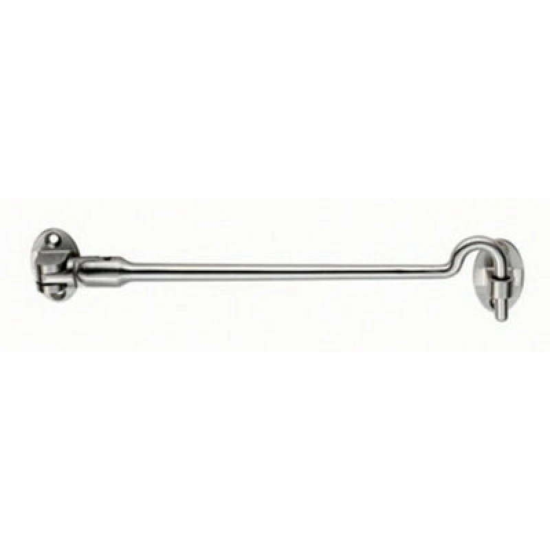 Image of Loops Silent Pattern Cabin Hook & Eye Satin Stainless Steel 200mm Arm Cabinet Hatch Metallics