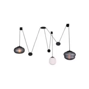 Image of Larissa Areteou Ceiling Cluster Pendant Light 5x E27 Max 20W Black Glass