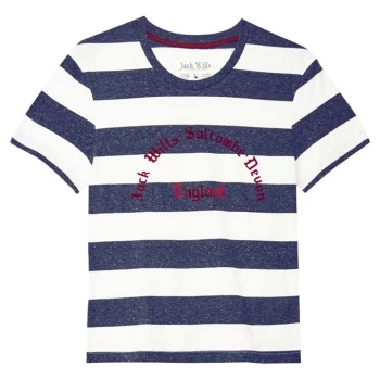 image of Jack Wills Peckson Graphic Stripe T Shirt - Multi