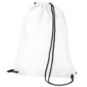 Image of BagBase Budget Water Resistant Sports Gymsac Drawstring Bag (11 Litres) (Pack of 2) (One Size) (White)