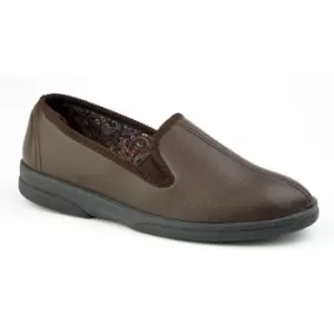 Image of Sleepers Mens Samos II Centre Seam Gusset Slippers (9 UK) (Brown)