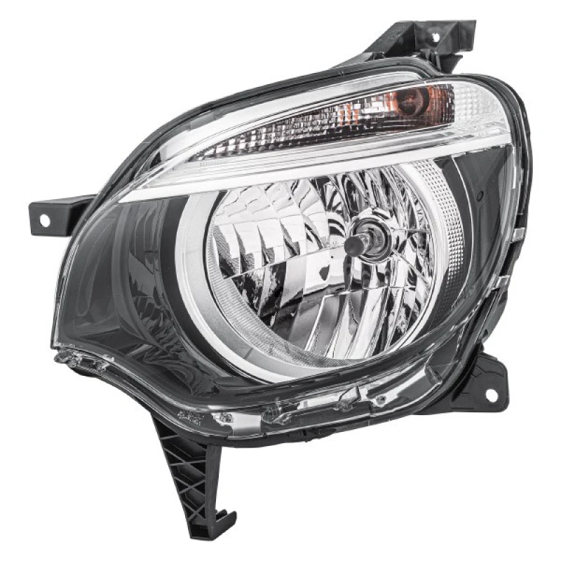 Image of HELLA 1ED 011 561-011 Headlights H4, Left, with motor for headlamp levelling, Halogen Headlight (259)