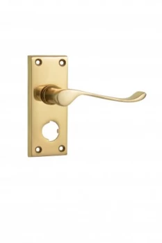 image of Wickes Paris Victorian Scroll Privacy Door Handle - Polished Brass 1 Pair