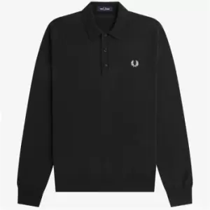 image of Fred Perry Long Sleeve Polo Shirt Mens - Green