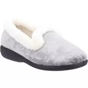 image of Fleet & Foster Adelaide Memory Foam Slipper Female Grey UK Size 3