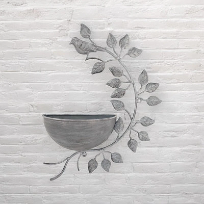 Image of MSL 42CM GREY METAL GARDEN PLANTER