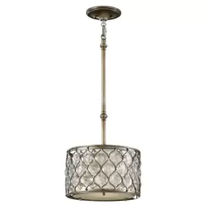 Image of 1 Bulb Ceiling Pendant Light Fitting Burnished Silver LED E27 60W Bulb