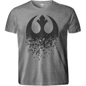 Image of Star Wars - Episode VIII Rebel Logo Splintered Unisex Medium T-Shirt - Grey