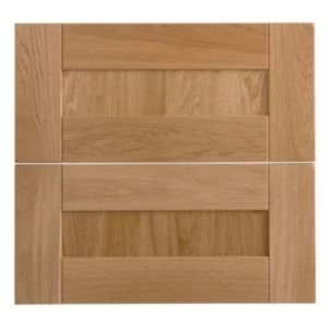 Image of Cooke Lewis Chesterton Solid Oak Tower drawer front W600mm Set of 2