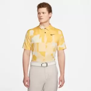 Image of Nike Dri-FIT Tour Mens Camo Golf Polo - Yellow