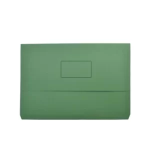 image of Q Connect Document Wallet Green Foolscap (Pack-50)