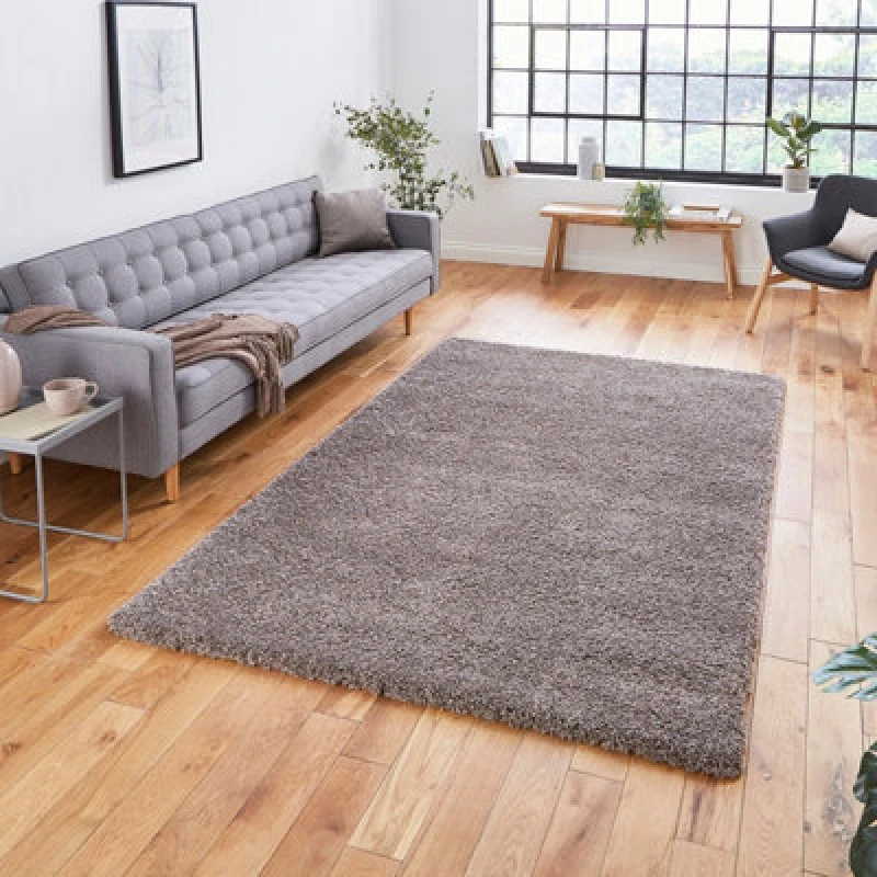 Image of Beige Plain Shaggy Modern Polypropylene Easy To Clean Rug For Living Room Bedroom And Dining Room-200Cm X 290Cm
