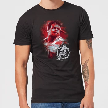 Image of Avengers Endgame Hulk Brushed Mens T-Shirt - Black - 3XL - Black