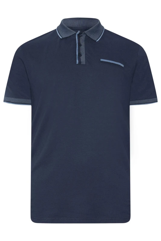 Image of BadRhino Mens Jacquard Polo Shirt in Dark Navy Size: XL Dark Navy Male XL