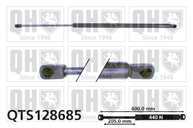 Image of QUINTON HAZELL Tailgate strut QUINTON HAZELL QTS128685