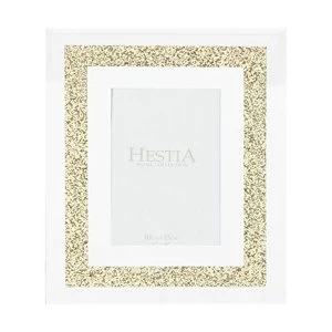 image of 4" x 6" - HESTIA? Glass Mirrored Gold Crystal Frame