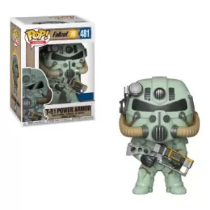 image of Fallout 76 T-51 Power Armor Green EXC Pop! Vinyl Figure